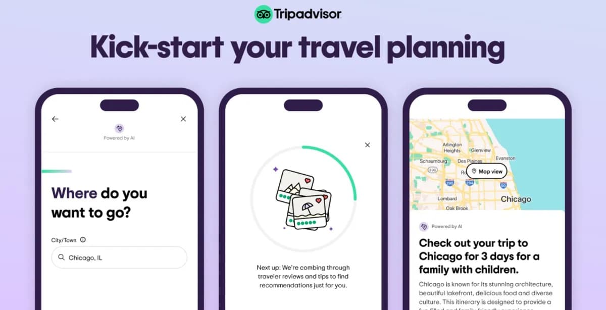 Tripadvisor AI travel planning — kick-start your trip flow